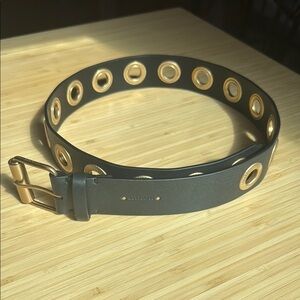 NWOT All Saints Leather Daisie Belt - gold eyelets